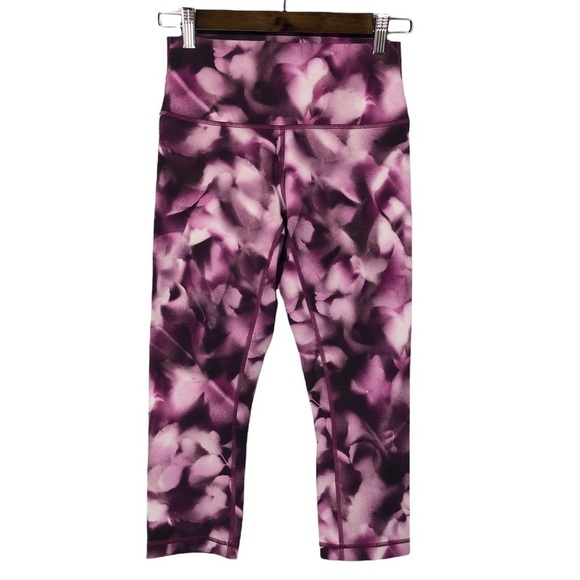 Lululemon Wunder Under Crop Hi-Rise 21" Blush Blossom Alpine White Candy Pink 6 - Picture 2 of 8